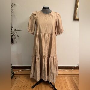 Zara Tan Long Sleeve Dress
